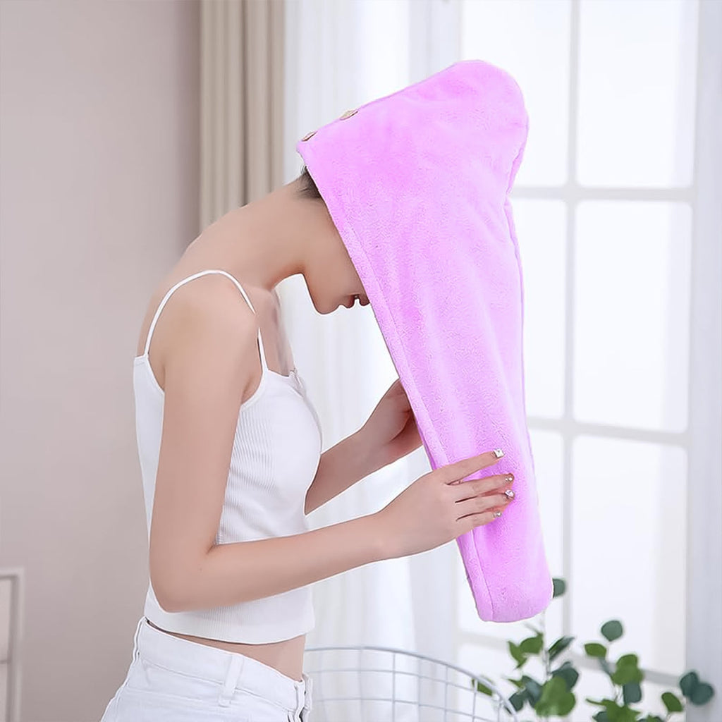 Microfiber hair drying turban towel