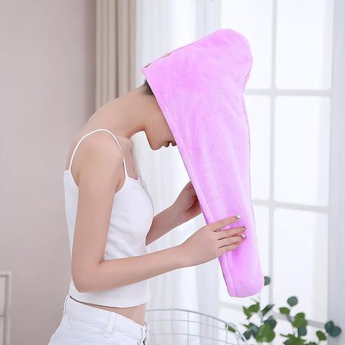 Microfiber hair drying turban towel
