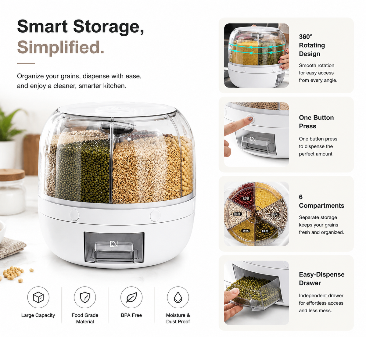 GrainVault™ 360 Smart Dispenser
