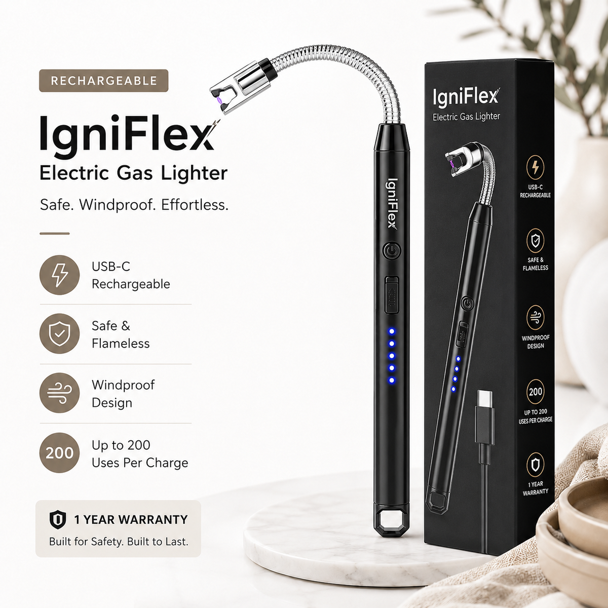IgniFlex™ Rechargeable Arc Lighter