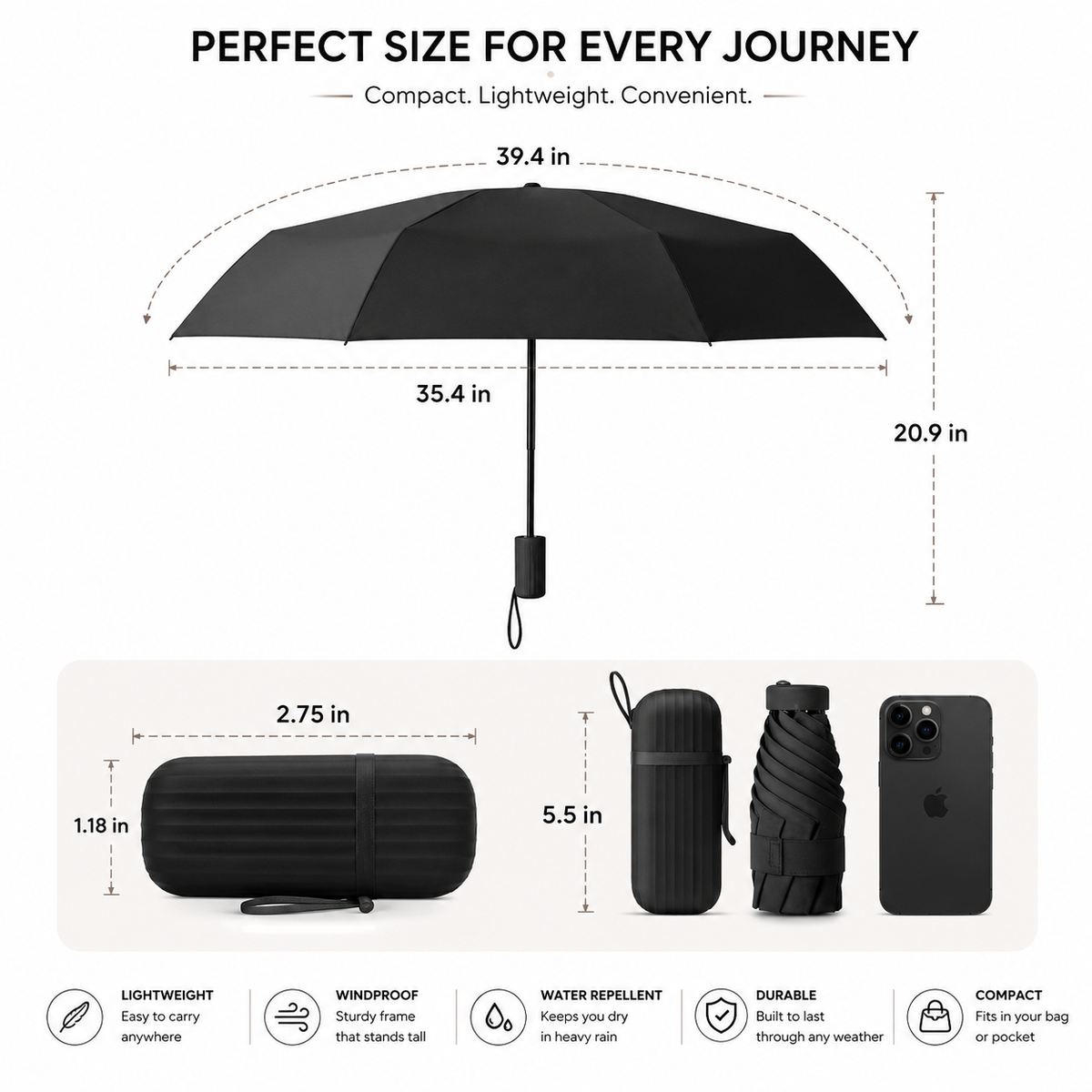 EverDry™ UV Travel Umbrella