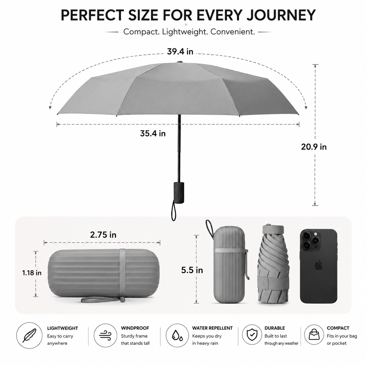 EverDry™ UV Travel Umbrella