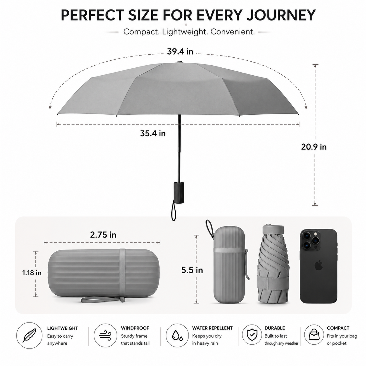 EverDry™ UV Travel Umbrella
