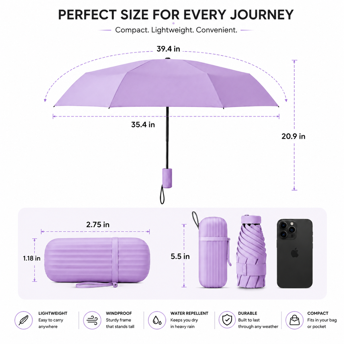 EverDry™ UV Travel Umbrella
