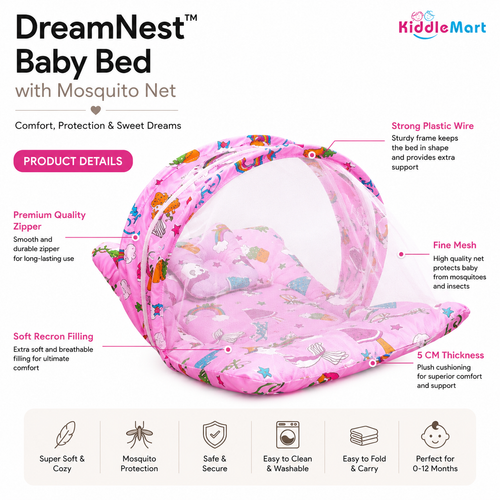 DreamNest™ Baby Bed with Mosquito Net