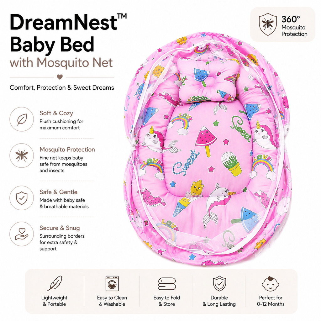 DreamNest™ Baby Bed with Mosquito Net