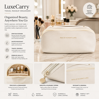 LuxeCarry Makeup Organizer - Waterproof Compact Makeup Organizer