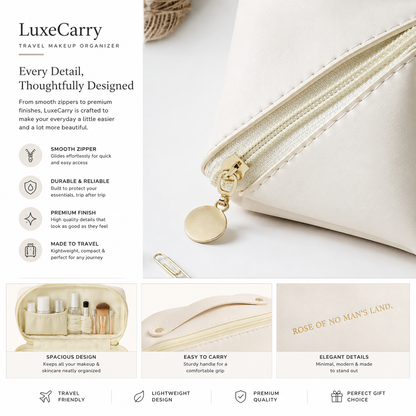 LuxeCarry Makeup Organizer - Waterproof Compact Makeup Organizer