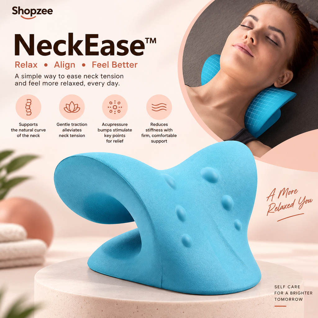 NeckEase™ Cervical Neck Relaxer — Ergonomic Pain Relief Pillow