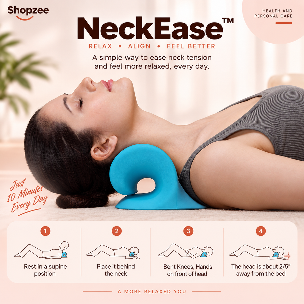 NeckEase™ Cervical Neck Relaxer — Ergonomic Pain Relief Pillow