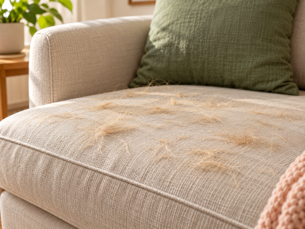 Fur on the sofa