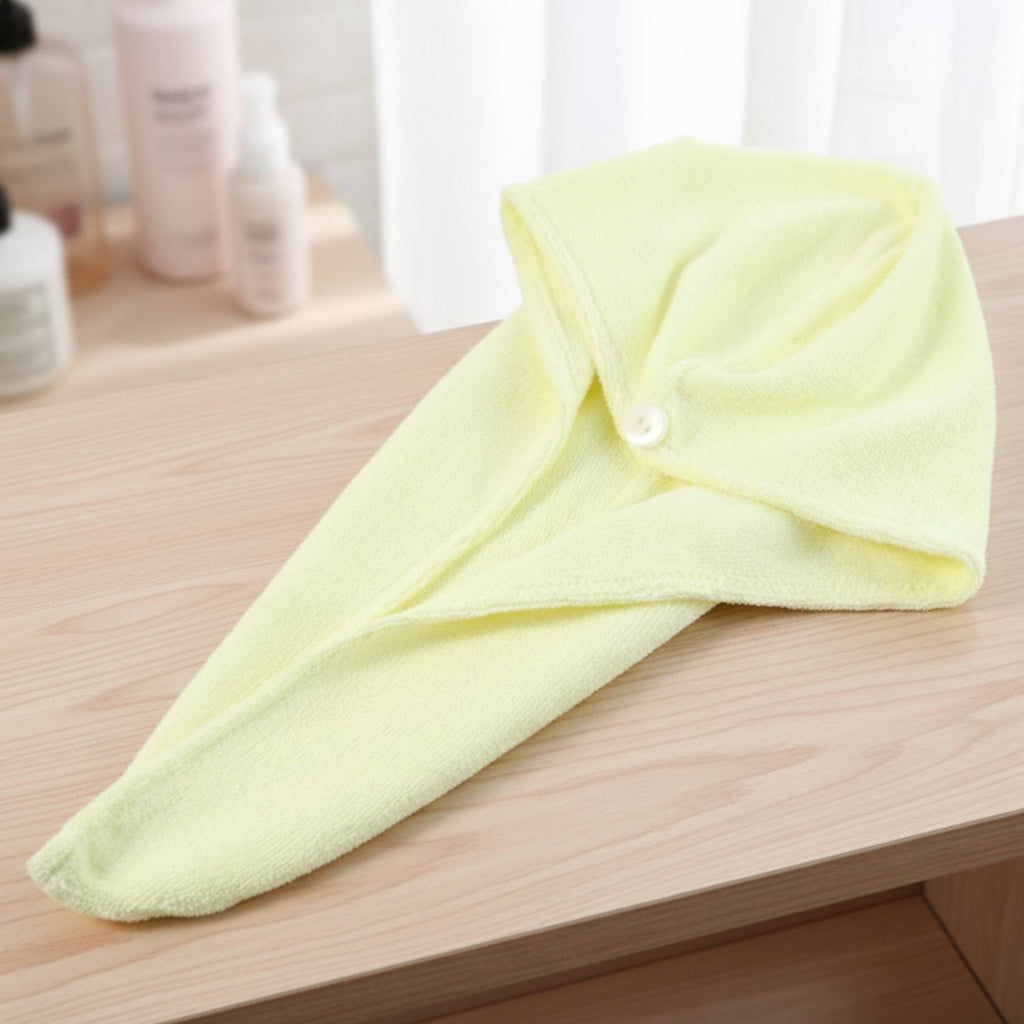 Hair towel wrap in use