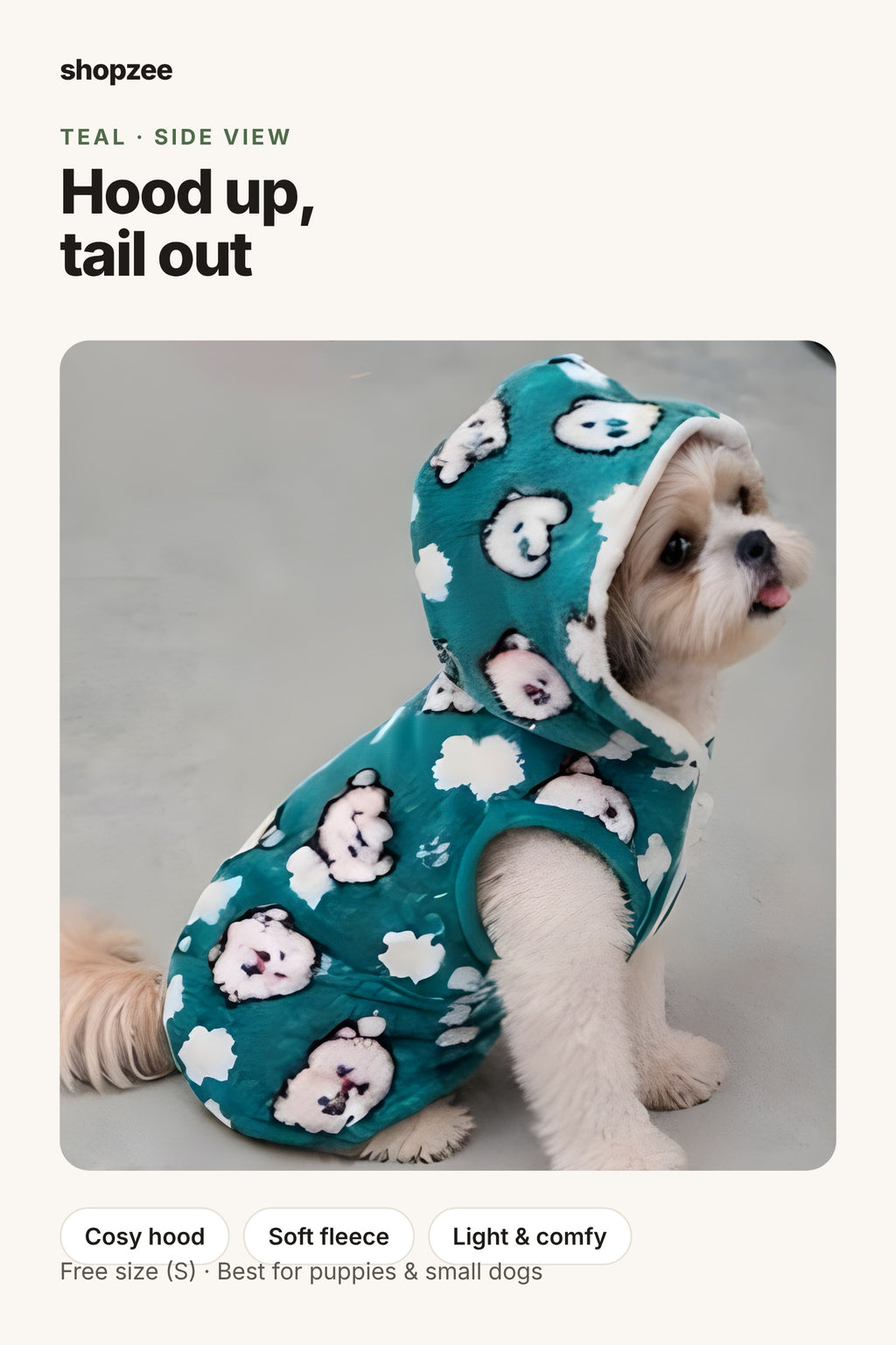 Shopzee Snuggly Fleece Hoodie for Small Dogs