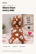 Shopzee Snuggly Fleece Hoodie for Small Dogs