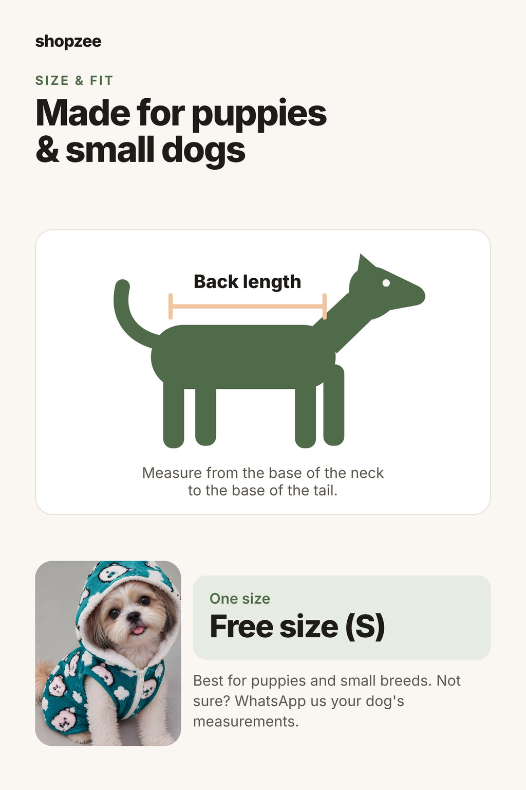 Shopzee Snuggly Fleece Hoodie for Small Dogs