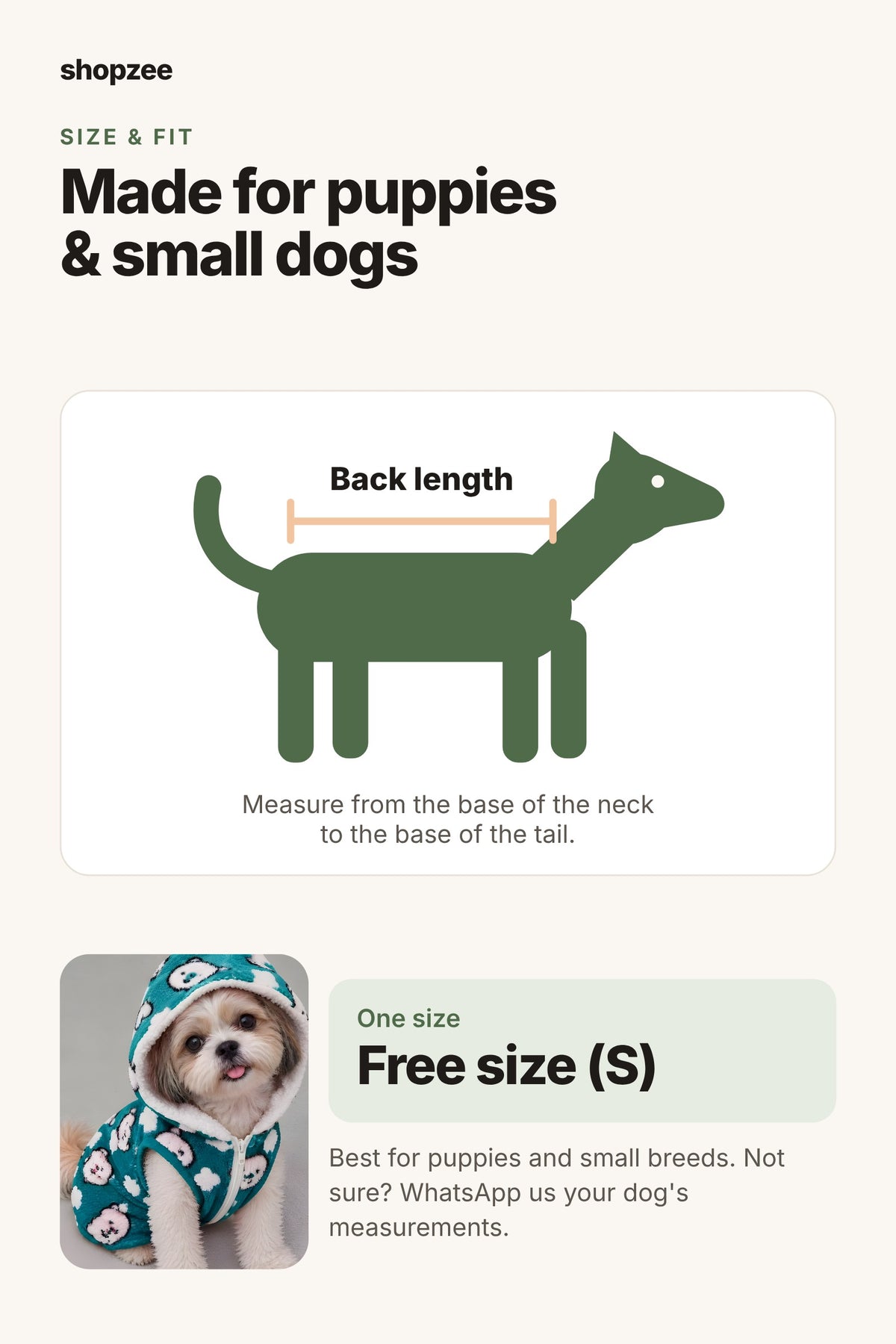 Shopzee Snuggly Fleece Hoodie for Small Dogs
