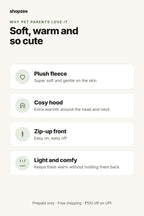 Shopzee Snuggly Fleece Hoodie for Small Dogs