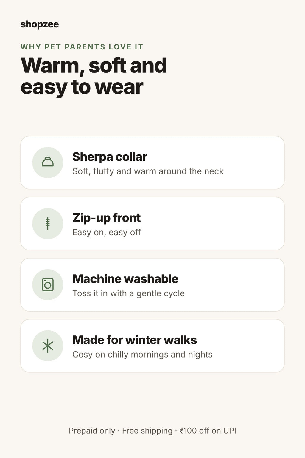 Shopzee Cosy Winter Jacket for Dogs